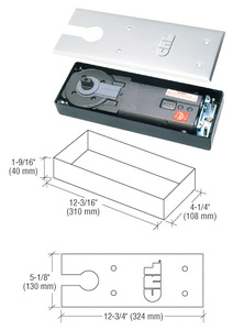 CRL Medium Duty 105º No Hold Open Low Profile Floor Mounted Closer