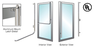 CRL-Blumcraft® Brushed Stainless Right Hand Reverse Aluminum Door Mount Keyed Access "FS" Exterior Balanced Door Panic Handle for 3/4" Glass