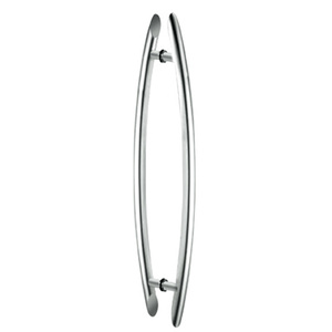 CRL Polished Stainless 24" Glass Mounted Crescent End-Mount Back-to-Back Pull Handle
