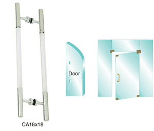 CRL Polished Stainless 24-1/2" Overall Length Glass Mounted Ladder Style Pull Handle with Acrylic Semi-Inserts