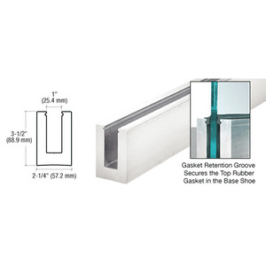 CRL Custom B5L Series Low Profile Square Aluminum Base Shoe Undrilled for 1/2" to 5/8" Glass