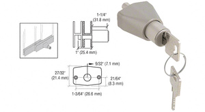 CRL Satin Chrome Random Keyed Sliding Door Lock