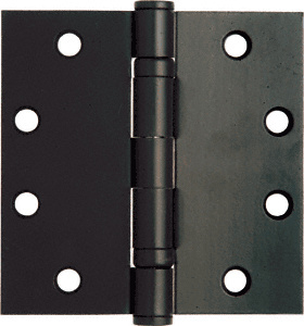 CRL Bronze 4-1/2" x 4-1/2" Ball Bearing Square Hinge - Non-Removable Pin