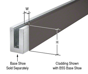 CRL Black Bronze Anodized 120" Cladding for B5S Series Standard Square Aluminum Base Shoe