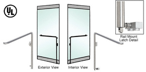 CRL-Blumcraft® Polished Stainless Left Hand Reverse Rail Mount Keyed Access 'C' Exterior Bottom Securing Panic Handle