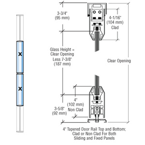 CRL Satin Anodized XX Bi-Part SDR Bottom Rolling Sliding Door System