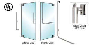 CRL-Blumcraft® Brushed Stainless Left Hand Reverse Glass Mount Keyed Access 'H' Exterior, Top Securing Panic Handle
