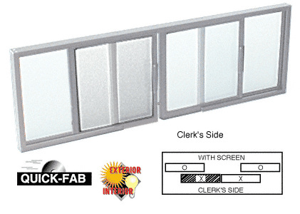 CRL Satin Anodized Horizontal Sliding Service Window OXO Format With 1/ ...