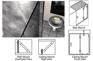 CRL Polished Chrome 39" Thru-Glass To Wall/Ceiling Mounted Support Bar