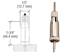 CRL Brushed Nickel Long Round Floor Base Fitting for Cable Display System