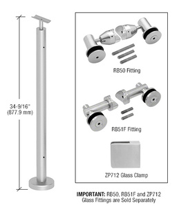 CRL Brushed Stainless 36" P7 Series End Post Railing Kit No Fittings