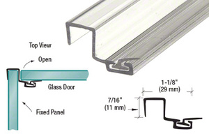 CRL 'U' Seal Polycarbonate Strike with Leg and Insert at 90 Degrees for 3/8" Glass