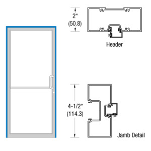 CRL-U.S. Aluminum Class I Dark Bronze/Black Anodized Class 1   40" x 86" 451 Series Right Hand Up and Over Single Door Frame