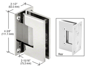 CRL Polished Chrome Victoria 5 Degree Pre-Set Wall Mount Full Back Plate Hinge