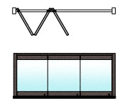 CRL Black Bronze Anodized 3-Panel Overhead Track Full Leaf Bi-Fold Door Configuration