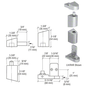 CRL Aluminum Left Hand 0P400 Top and Bottom Pivot Set