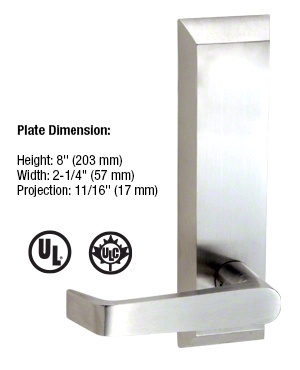 CRL Brushed Stainless 1600 Series Lever Trim for 1900 Rim Panic Devices