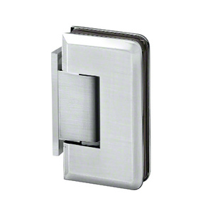 Satin Chrome Wall Mount with Offset Back Plate Adjustable Majestic Series Hinge