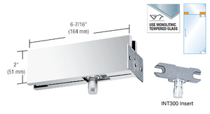 CRL Polished Stainless Wall Mounted Transom Patch with 1NT300 Insert