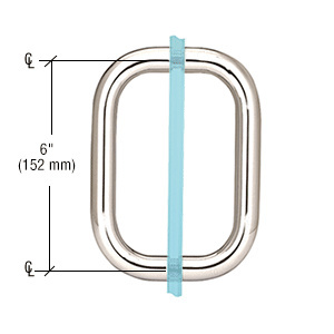 CRL Polished Nickel 6" Back-to-Back Solid Brass 3/4" Diameter Pull Handles Without Metal Washers