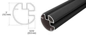 CRL AWS Kit de poteau d'angle, 90º, 6,12 m (241 po) de long, 76 mm (3 po) de diamètre, coloris noir mat