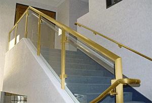 CRL Satin Brass 2" Fabricated Post Railing System for Use With Glass Infill Panels