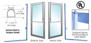 CRL-Blumcraft® Painted Left Hand Reverse Aluminum Door Mount Keyed Access "D" Exterior, "D" Shape Top Securing Panic Handle
