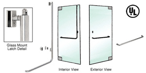 CRL-Blumcraft® Polished Stainless Right Hand Reverse Glass Mount Keyed Access "A" Exterior, Top Securing Panic Handle