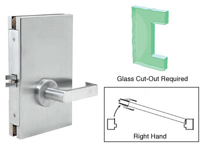 CRL Satin Anodized 6" x 10" RH Center Lock With Deadlatch in Passage Lock Function