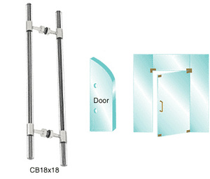 CRL Polished Stainless 27" Overall Length Glass Mounted Ladder Style Pull Handle with Acrylic Full Inserts
