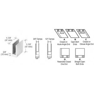 CRL Chrome 3/8" 90 Degree Straight Open Center Clamps Type 'E' Stair and Walkway Railings