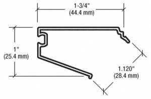 CRL-U.S. Aluminum Transition 1/4" Glazing Pocket Reducer, Dark Bronze/Black Anodized Class 1 - 24'-2"