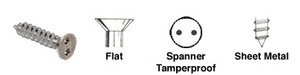 CRL 10 x 1-1/2" Flat Head Spanner Tamperproof Type A-Sheet Metal Screws