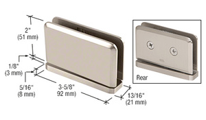 CRL Polished Nickel Prima #1 Pin 01 Series Top or Bottom Mount Hinge