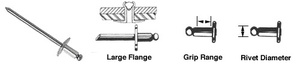 CRL 1/8" Diameter to 1/8" Grip Range Large Flange Steel Mandrel and Rivet - 10000