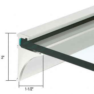 CRL Brite Anodized 18" Aluminum Shelf Kit for 1/4" Glass