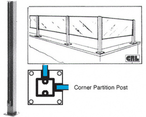 CRL Satin Anodized Air Space Corner Custom Design Series Partition Post