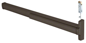 CRL 48" Jackson® Dark Bronze Model 2085 Concealed Vertical Rod Panic Exit Device Dual Point Latching with Top Latch and Bottom Hex Bolt Right Hand Reverse Bevel