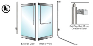 CRL-Blumcraft® Polished Stainless Left Hand Reverse Rail Mount Cylinder/Thumbturn "JS" Roll Top Deadbolt Handle