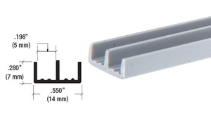 CRL Gray Plastic Lower Track for 1/8" Sliding Panels