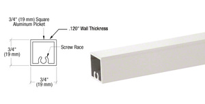 CRL Sky White 200, 300, 350, and 400 Series Square Picket 241" Long