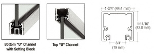 CRL Brushed Stainless Steel 120" U-Channel with Roll-In Top Load Gasket