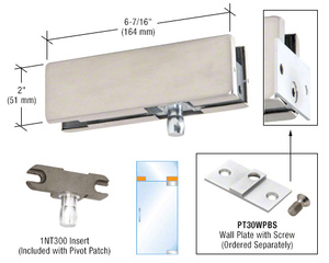 DORMAKABA® Brushed Stainless Wall Mounted Transom Patch Fitting With Pivot