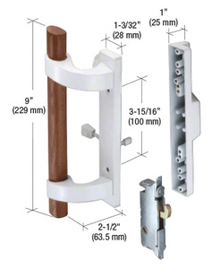 CRL White Sliding Glass Door Handle with Mortise Lock