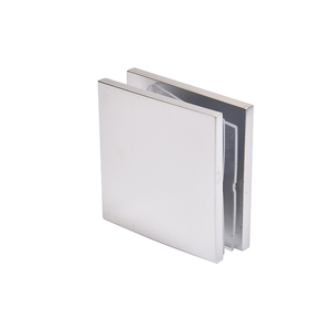 CRL Satin Chrome Square Style Hole-in-Glass Fixed Panel U-Clamp