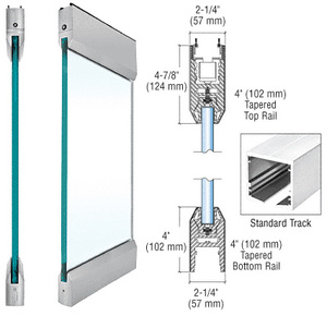 CRL Brushed Stainless Type 4 Standard SPS with 4" Tapered Rails Top and Bottom