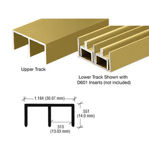 CRL Gold Anodized "Standard" Aluminum Upper or Lower Channel