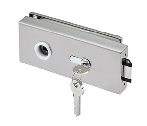 CRL Brushed Stainless Glass Mount Lever Lock for Metal Frame Doors