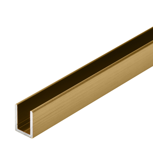 CRL Satin Brass 3/8" Fixed Panel Shower Door Deep U-Channel - 95"