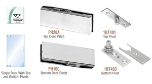 CRL Brushed Stainless North American Patch Door Kit - Without Lock